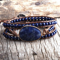 pennlegalprocess Bracelets Boho Beaded Stone Wrap Bracelet Dark Blue / One Size