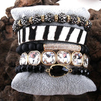 pennlegalprocess Bracelets Leopard Print Multilayer Bracelet Set Black / One Size