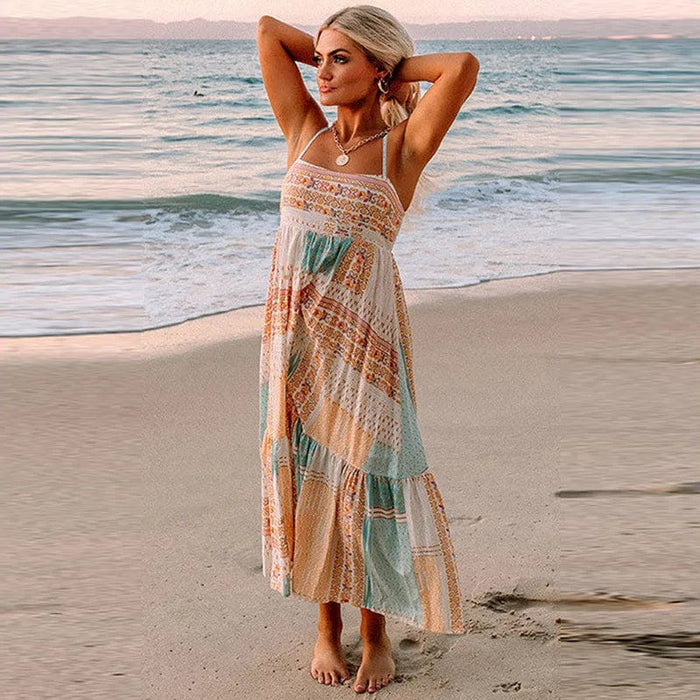 pennlegalprocess Dress, Midi Dress, Long Dress Boho Beach Sundress Pink / S