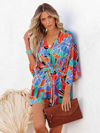 pennlegalprocess Jumpsuits, Romper, Playsuit Boho Floral Print Romper Blue / S