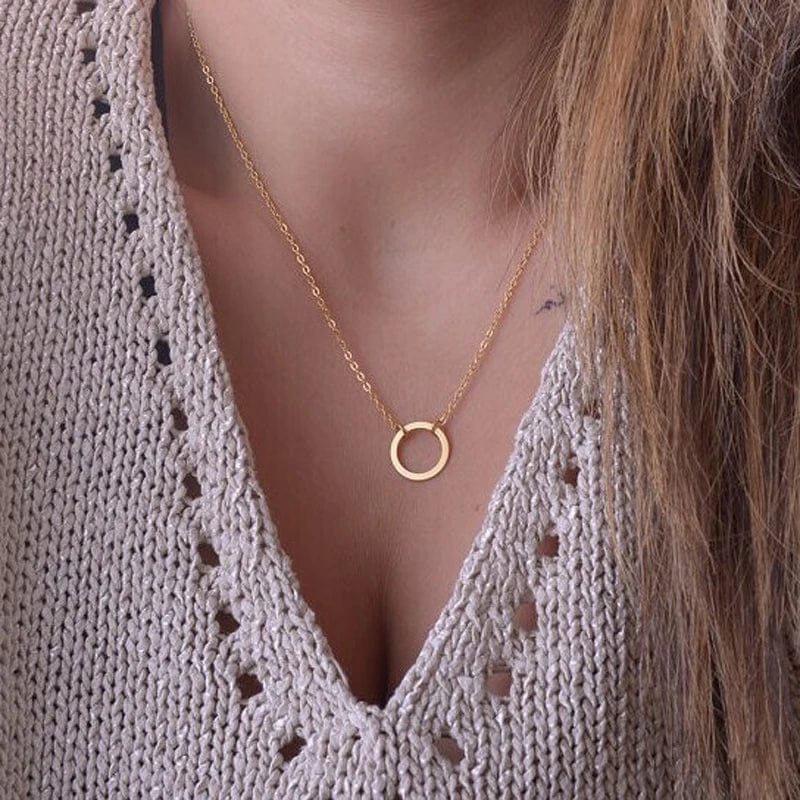 pennlegalprocess Pendant Necklaces, Gold Necklace Gold Circle Pendant Necklace Gold / One Size