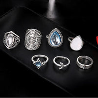 pennlegalprocess Rings Silver / One Size Bohemian Crystal Stone Ring Set